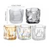 280ml/9.6oz Luxury Whiskey Glass High End Cocktail Glass Multi Colored Wine Glasses Party Bar Creative Irregular Twist Glass Cup