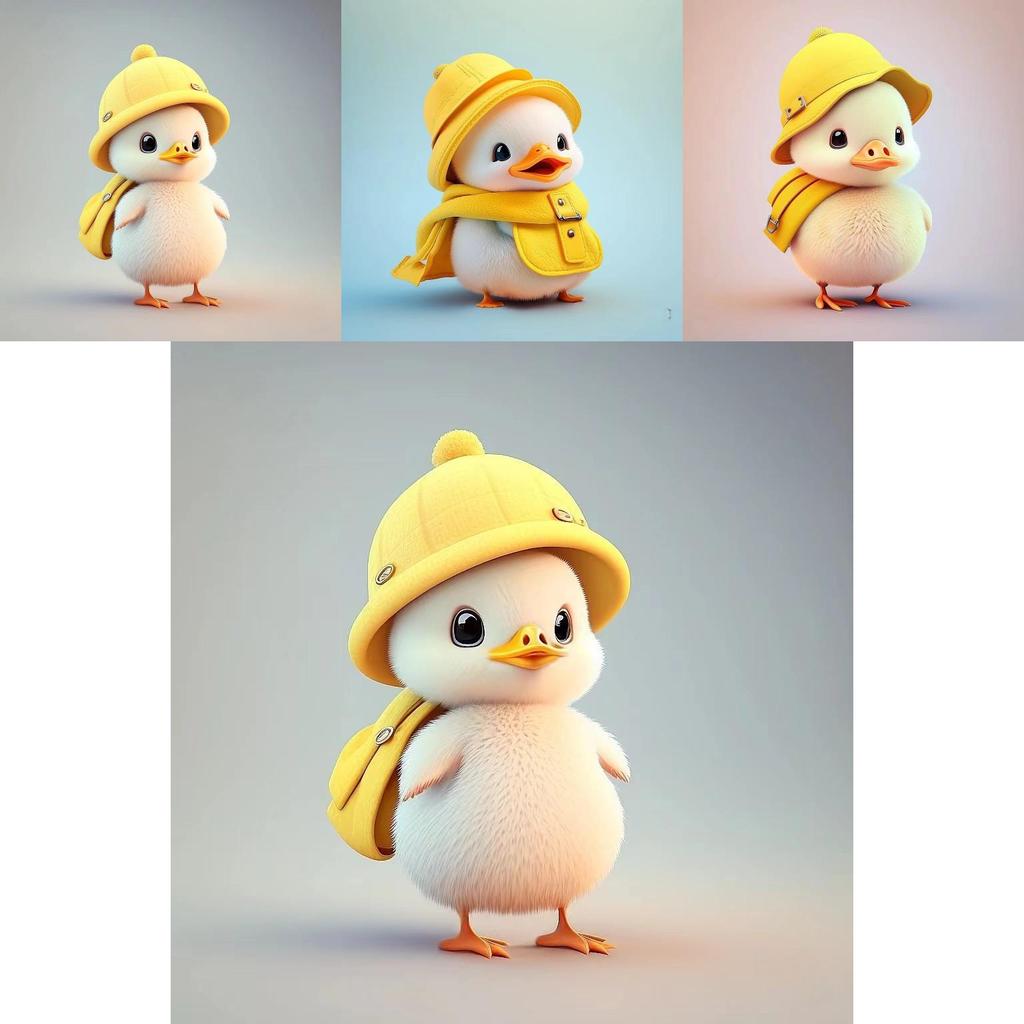 Cartoon Little Yellow Duck Wearing Hat Car Pendant With Acrylic Flat Surface Design For Car Interior Decor