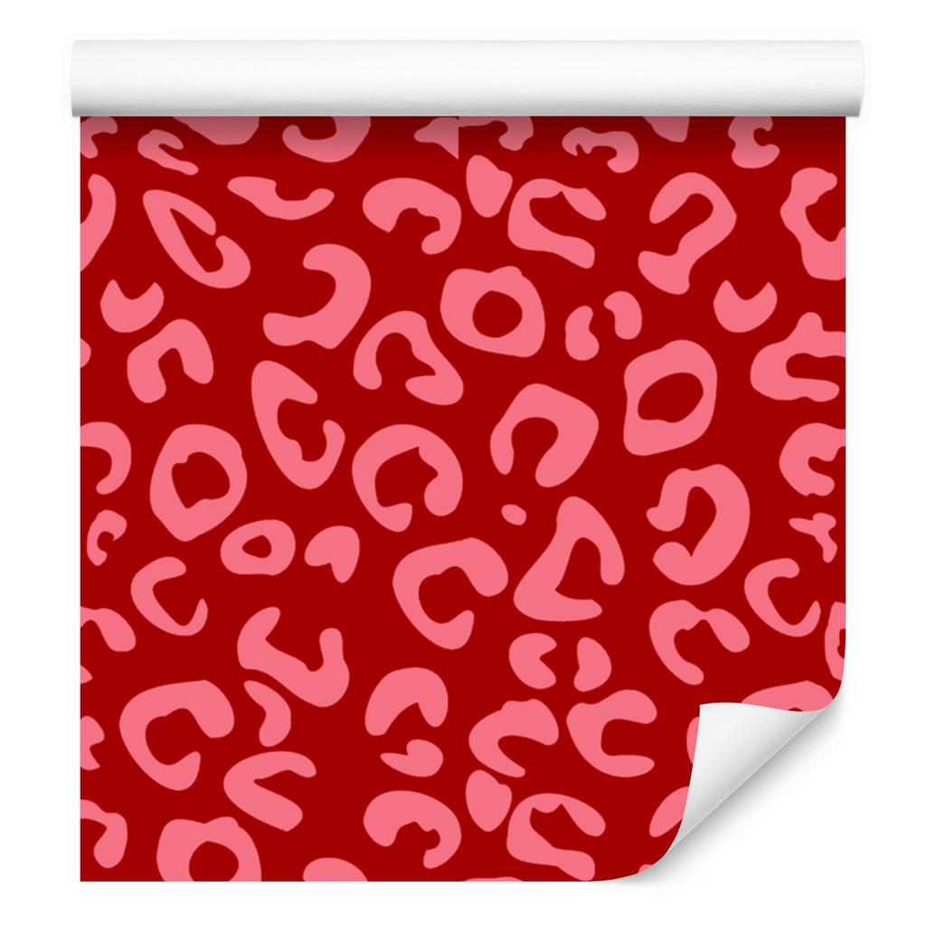 Red animal skin wallpaper, red background, 50x1000