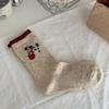 Универсальные средние носки-трубы Love Wool Socks Бесшовные Теплые Милые Японские и Корейские Щенки Женские Мультяшные Утепленные Компрессионные Носки