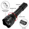 500 Yards Zoomable Flashlight Red/Green/White Hunting Torch 1 Mode High+Remote Pressure Switch+Rifle Scope Mount+18650+Charger