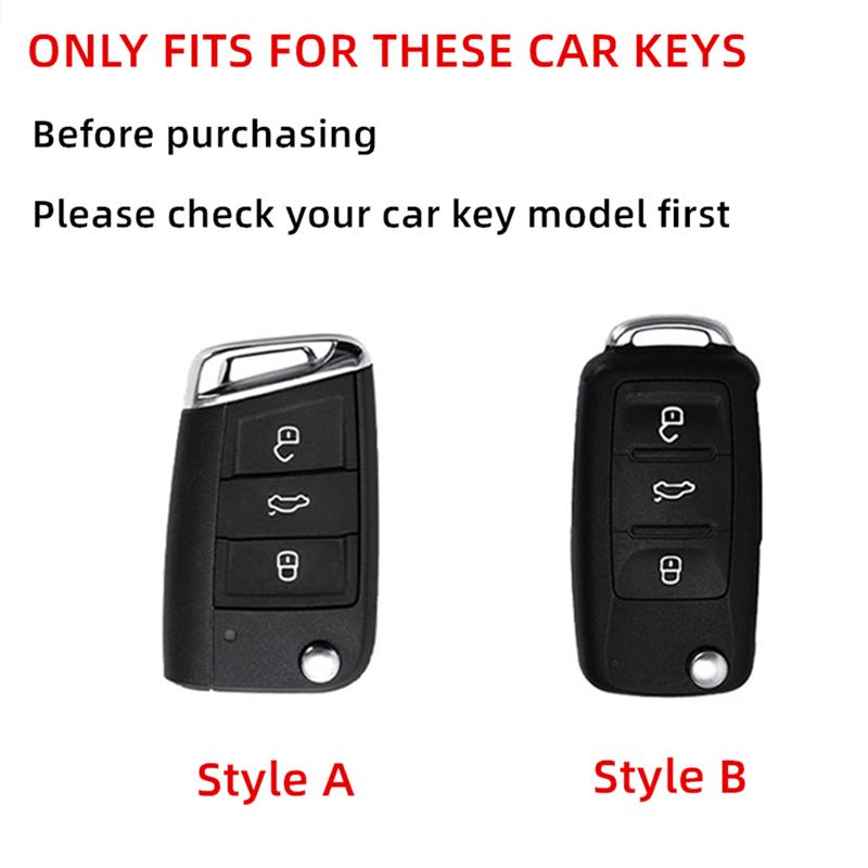 TPU Car Key Case Remote Cover Shell Holder Chain Keyring Fob For VW Volkswagen T-ROC Golf 7 Polo Tiguan T-Cross Jetta EOS Beetle
