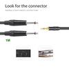 Male 3.5mm1/8  To 6.35mm 1/4 Male TRS Stereo Audio AUX Cable PC For iPod 3/5