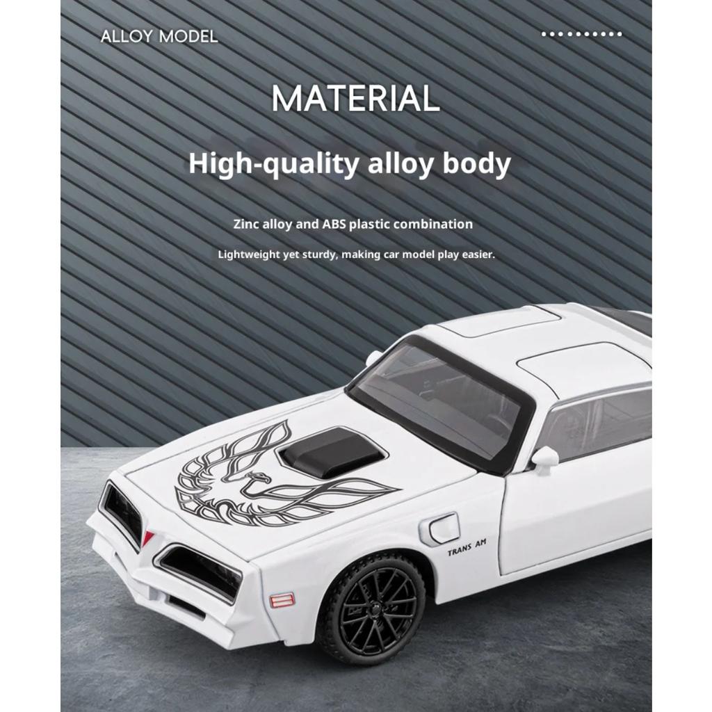 1/32 Pontiac Firebird Модель автомобиля из литого металла с имитацией звука и света Суперкар Модель автомобиля Детская игрушечная машинка Украшения