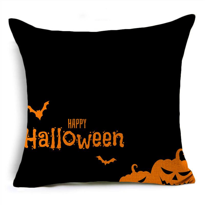 Модный классический оранжевый Хэллоуин, лунная ночь, летучая мышь, призрак, льняная наволочка, декоративная наволочка для дивана, гостиной, вечеринки