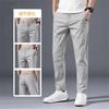 Light Luxury Pants Summer Thin Comfortable Elastic Casual Pants Men's Business Ice Silk Slim Straight Pants