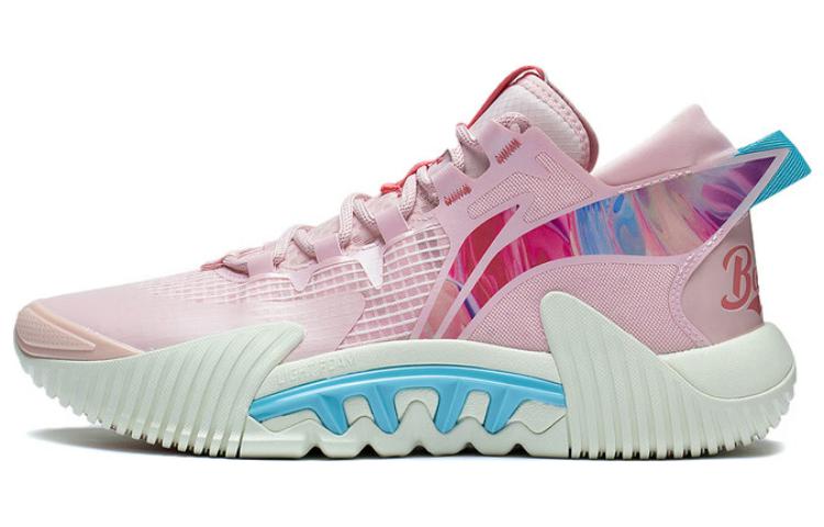 Li Ning Badfive 2 Низкие Удобная Амортизация Нескользящие Износостойкие Низкие Баскетбольные Кроссовки Мужские Розовые ABFT029-6