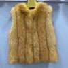 Environmentally friendly imitation fox fur vest women's medium and long young fur vest imitation fur vest vertical strips young and beautiful