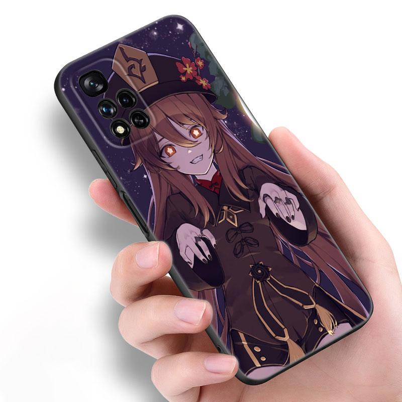 Hu Tao Genshin Impact черный силиконовый чехол для телефона Xiaomi POCO X3 X4 NFC F5 M3 M4 M6 X5 X6 Pro F3 F4 GT 5G C55 C65 M5