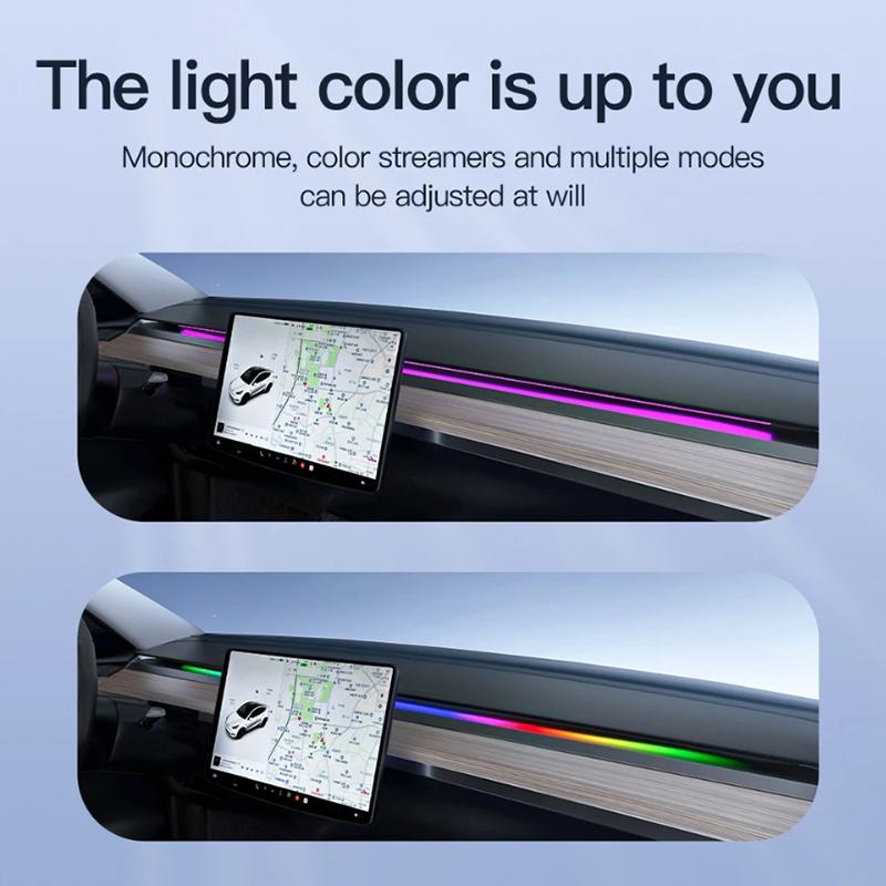 Для Tesla Model Y Model 3 Car Ambient Light 2021-2023 Car Interior Ambient Light Светодиодные полосы Neon Model Y 3 Аксессуары