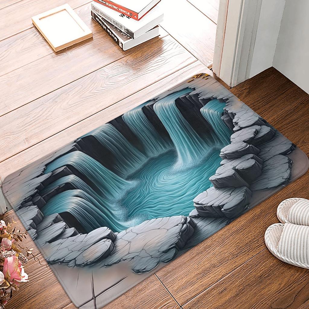 Wood Deer Print Door Floor Bathroom Kitchen Mat Anti-Slip Outdoor Doormat Living Room Entrance Carpet Rug