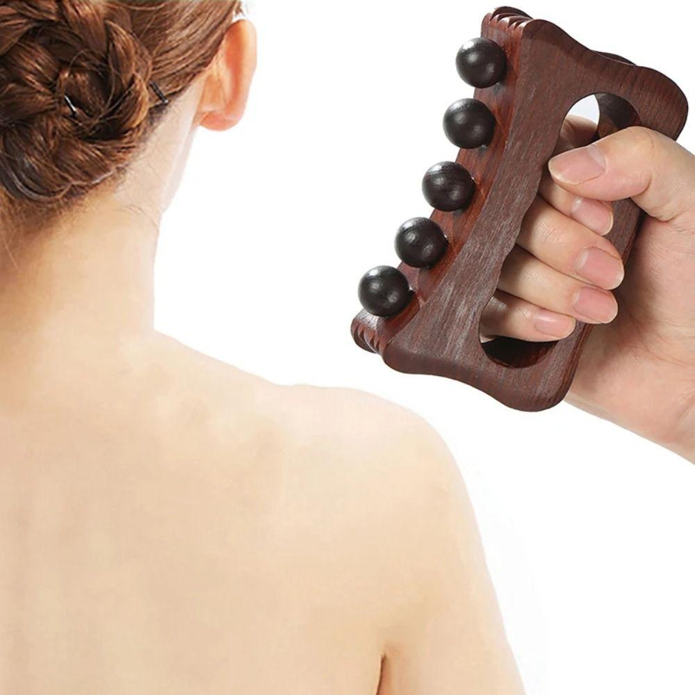 Natural Wood Lymphatic Drainage Massager Comfortable Grip Gua Sha Paddle Lymphatic Drainage