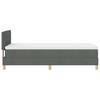 LED Box Spring Bed with Headboard Dark Grey 100 x 200 cm Fabric
