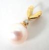 [Used] K18 Akoya pearl/pearl diamond pendant top/j16-22