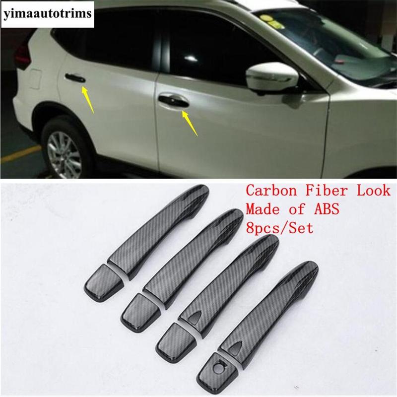 Car Outside Door Handle Protection Decoration Cover Trim For Nissan Qashqai J11 2014 - ABS Carbon Fiber Look Accessories