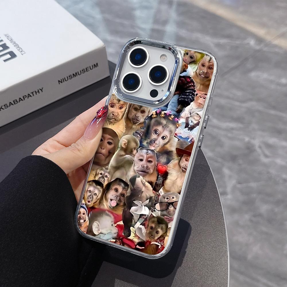 Новый креативный чехол для телефона с рисунком обезьяны для iPhone 17 16e 16 15 14 13 12 11 mini Pro Max X XR XSMAX 8 7Air Plus Прозрачная крышка