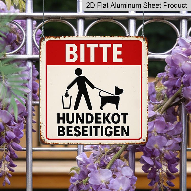 2D Flat 1pc, Decorative Plaque and Ornament, Dog Pet Theme, Community Safety Reminder, Classic Retro Style, for Park, Garage, Yard, and Home Decor