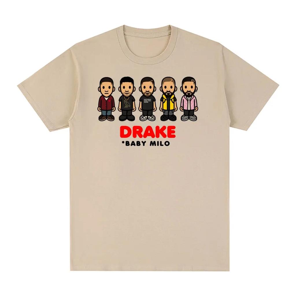 Drake Vintage Awesome Hip Hop Rapper Casual Vintage Vintage Print Pattern 100% Cotton Men's T-Shirt Spring Summer