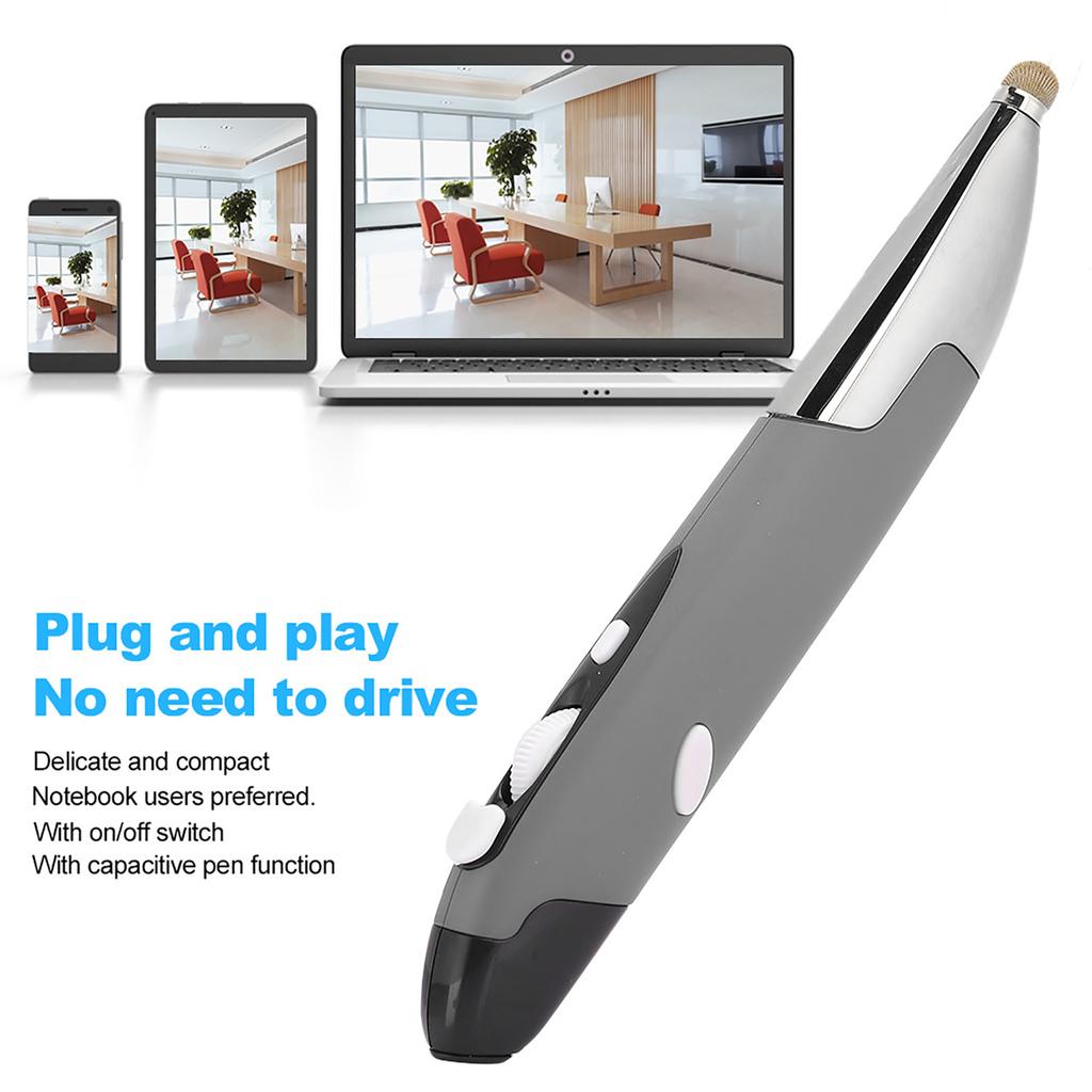 USB Computer PC Accessory Wireless 2.4G Mouse Pen Type Personalized Innovative(Claret PR-06)