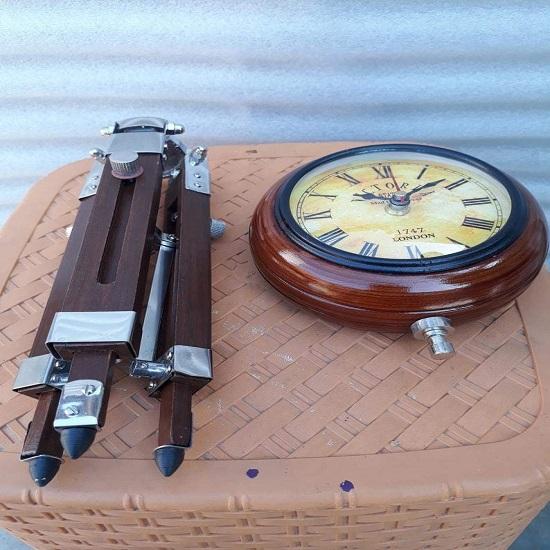 Victorian Stand Clock Wood Clock Tripod For Home Decor Look Analog Floor Clock Mother Day