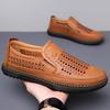 Сандалии на подошве из коровьей кожи, мужские туфли из перфорированной кожи, на мягкой подошве, из мягкой кожи, повседневные, крутые кожаные туфли с отверстиями, мужские