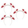 3pcs/set Halloween Devil Horns Headband with Bats - Funny Plastic Hair Accessories for Party Costume Unisex Headpiece