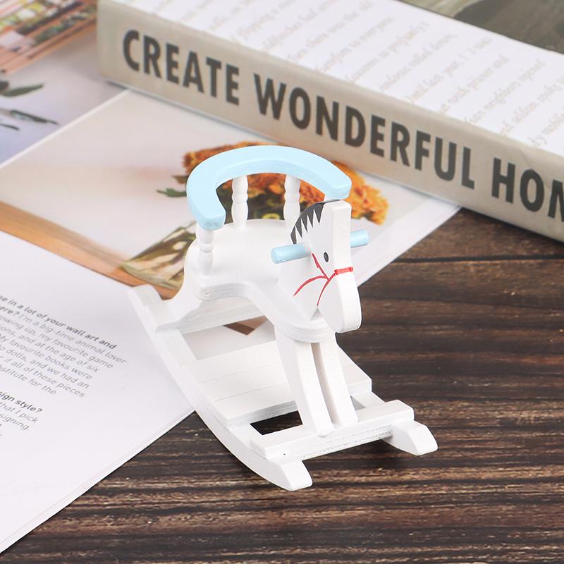 1:12 Миниатюрный кукольный домик Деревянное кресло-качалка Лошадка Мебель для детской комнаты