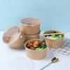 Disposable Kraft Paper Takeaway Bowls with Lids
