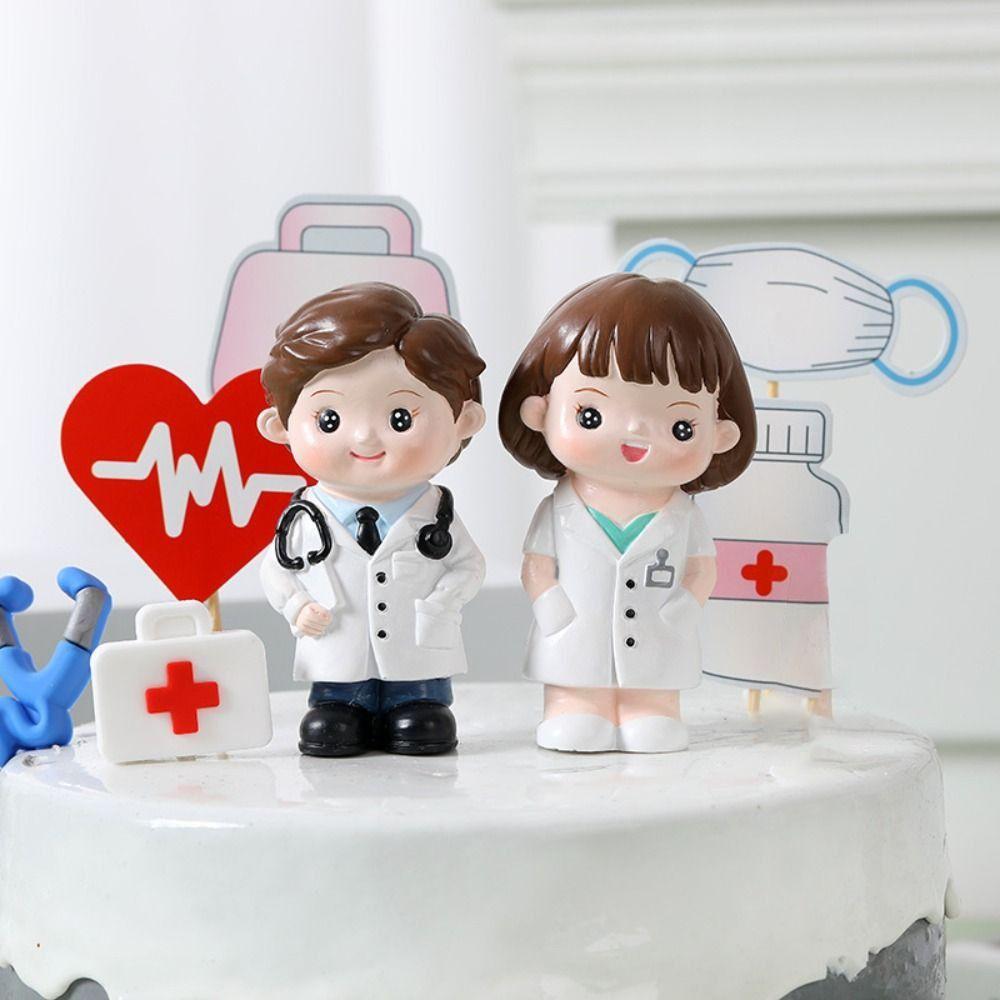 DlY Доктор Гаражный Набор Мультяшный Доктор Медсестра Модель Статуэтка Изысканные Медсестра Торт Украшения Домашний Декор