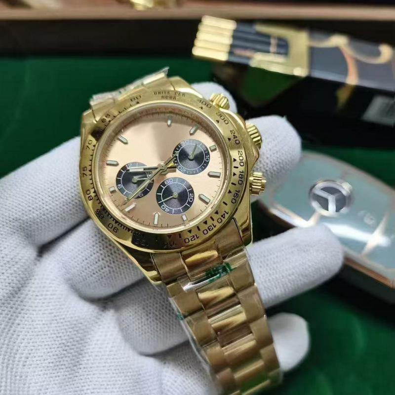 Мужские автоматические часы Laojia Daytona Зеленый Золотой Вселенная Хронограф