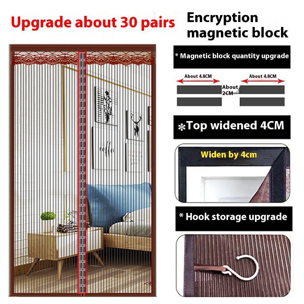 2026 Новый Большой Размер Магнитная Дверная Сетка Лето Антимоскитная Насекомое Муха Жук Мягкая Пряжа Штора Бесшумная Мелкая Сетка Сильная Клейкая Паста
