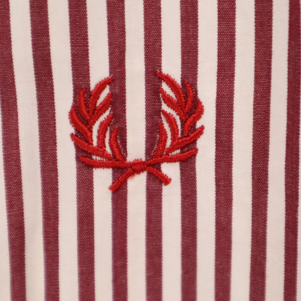 Fred Perry Рубашка в полоску с длинным рукавом 40 Серия Бордо Мужская Б/У