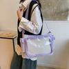 Japanese College Style Large Clear Jelly Bag With Zipper For Casual Travel