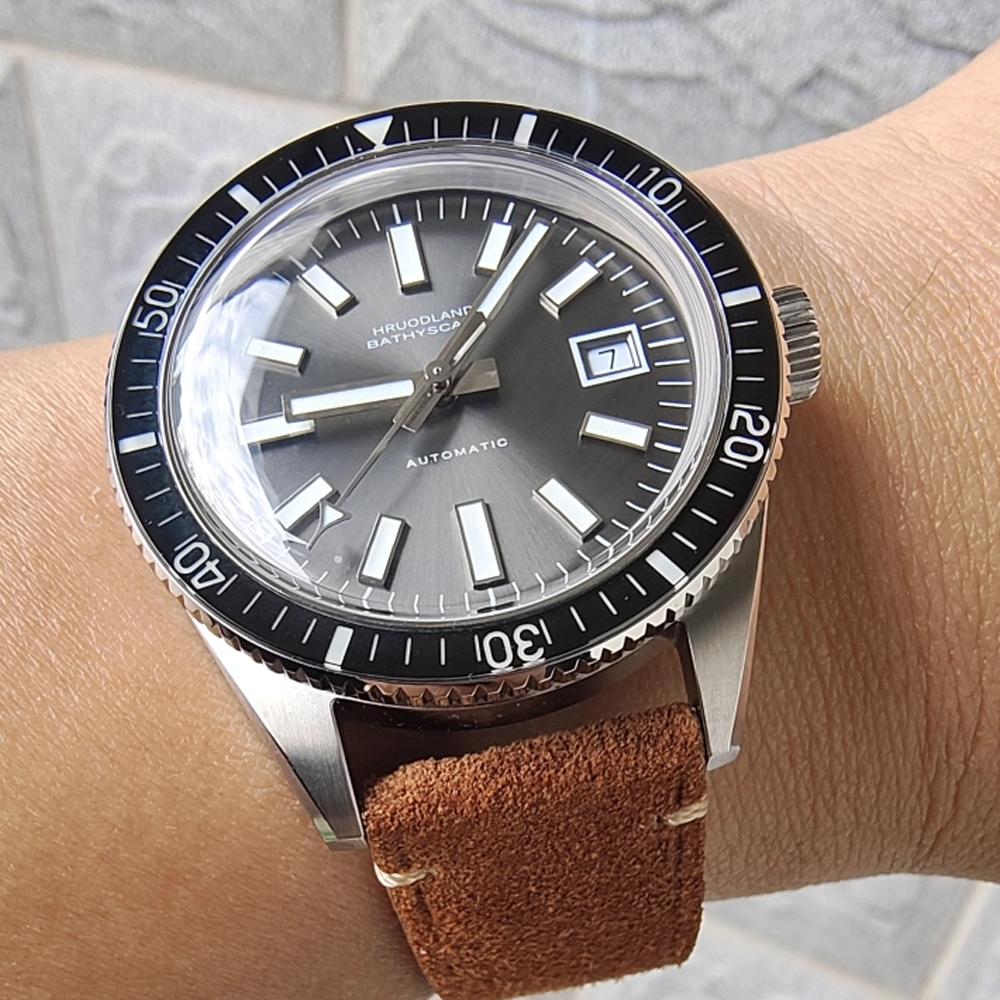 Hruodland New Automatic Mechanical Men Watches Sapphire Stainless Steel PT5000 Vintage Classic Watch for Male reloj hombre