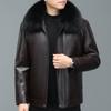 Leather Jacket Men's Genuine Leather Men's Winter New Fox Fur Collar Removable Lining Sheepskin Down Jacket Men's Jacket