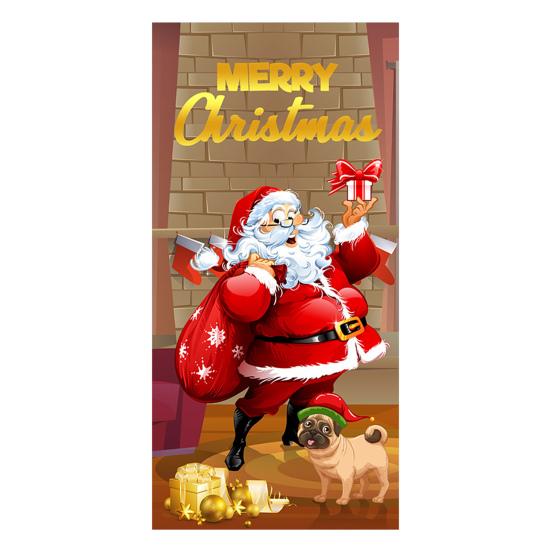 Christmas Door Banner Decoration Santa Claus Door Cover Merry Christmas New Year