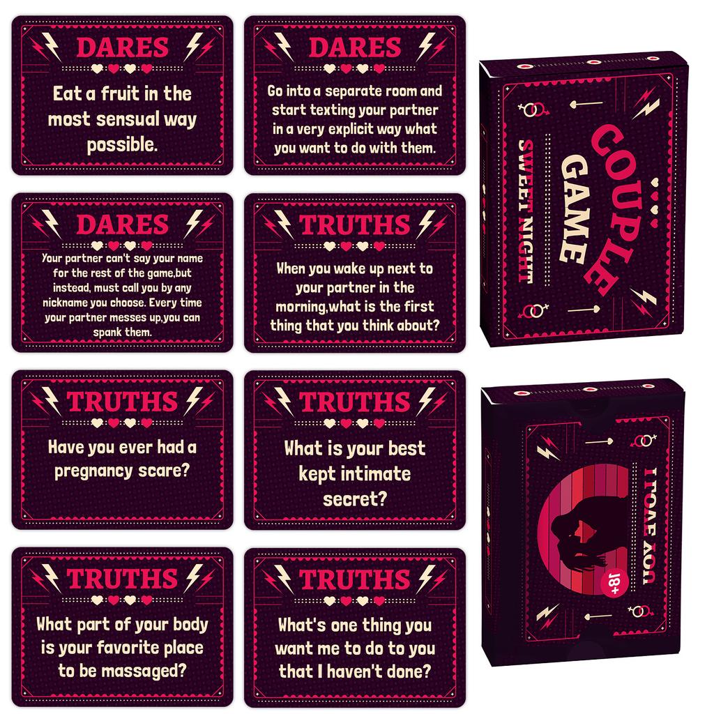 50 карточек на тему «Сладкая ночь» из серии «Пара» с неоднозначной игрой «Вытягивание»