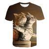 Cat Print Plus Size Women's T-shirt Clothes Animal 3D Printing T-shirt Cute and Funny Round Neck Ladies Short Sleeves
