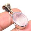 Natural Rose Quartz Gemstone 925 Solid Sterling Silver Gift Pendant 1.38" V3y96