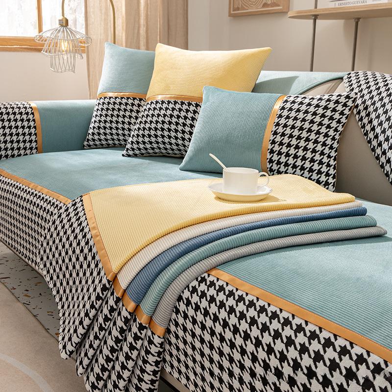Sofa Cushion Simple Modern Four Seasons Universal Affordable Luxury Style Cushion Non-Slip Cover Towel Chenille Cover Towel