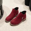 Европейские и американские внешнеторговые короткие сапоги до щиколотки на среднем каблуке в стиле ретро матовые женские трансграничные сапоги Мартина на толстом каблуке на плоской подошве с боковой молнией