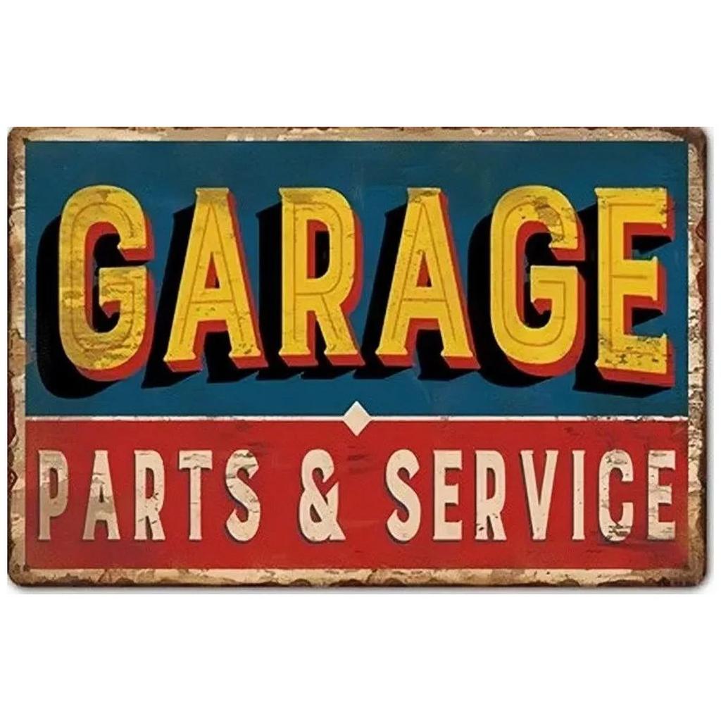 Auto Parts Garage Plaque Metal Tin Signs Wall Decoration Vintage Posters Iron Painting for Man Cave Home Cafe Garden Club Bar