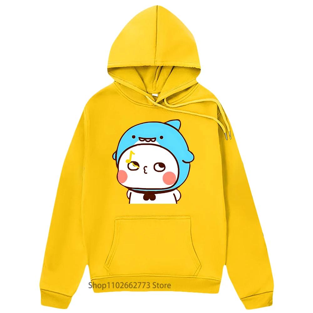 Милый акуленок Бубу насвистывает Толстовки Графическая одежда с пандой Женская Мужская Каваи Милая Толстовка Весна Судадера