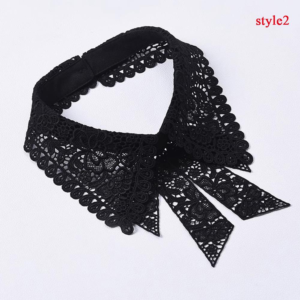 Полурубашка Лацкан Шаль Съемный Вырез Вышитый Декор DIY Ложный Воротник Кружево Цветочный Фейковый Воротник Стильный Женский Воротник