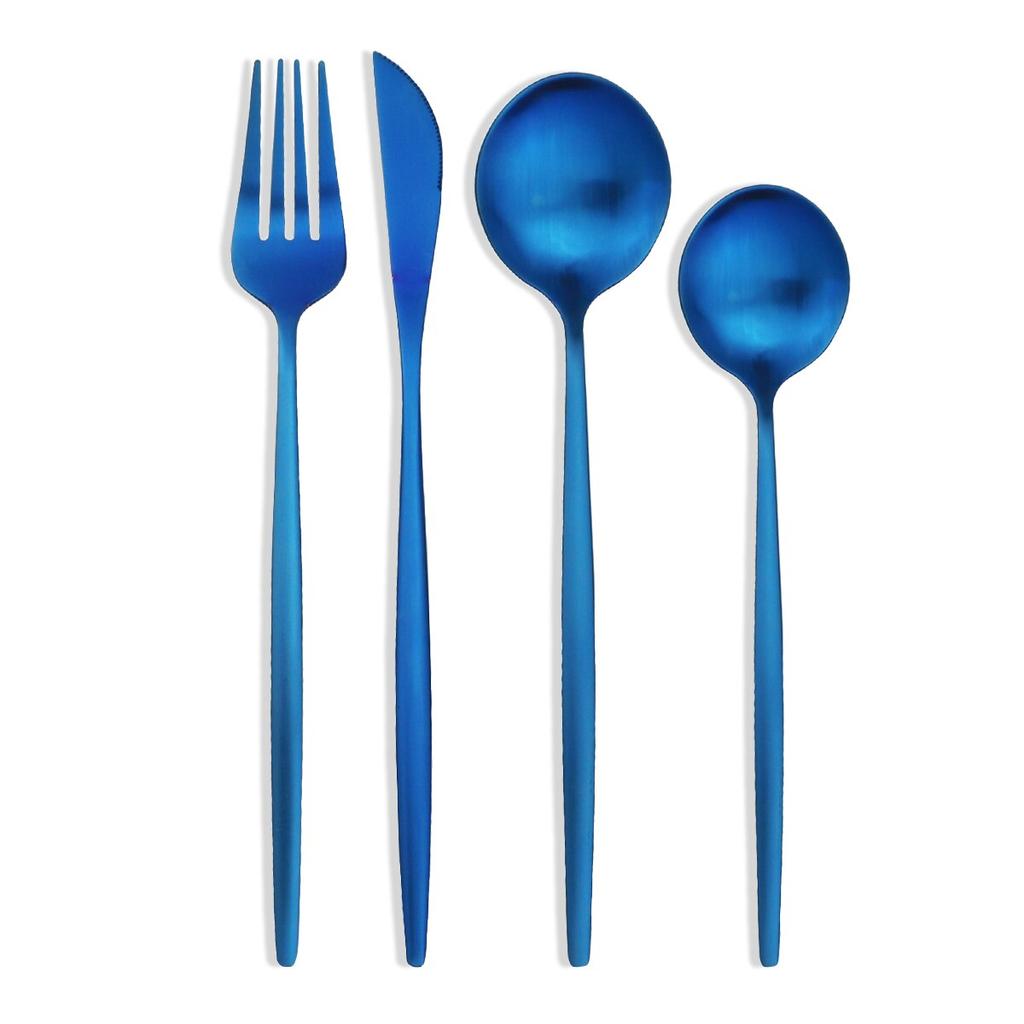 4 шт., черный набор столовых приборов, набор столовых приборов из нержавеющей стали 18/10, нож, вилка, десертная ложка, обеденная посуда, кухонное серебро, набор столовых приборов