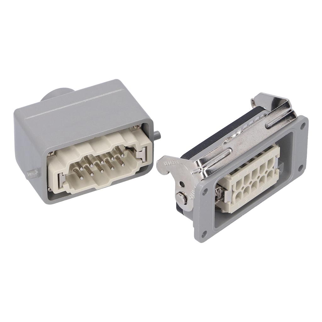 Сверхпрочный разъем Прямоугольный авиационный разъем Вилка Одинарная кнопка 10 контактов Промышленные принадлежности