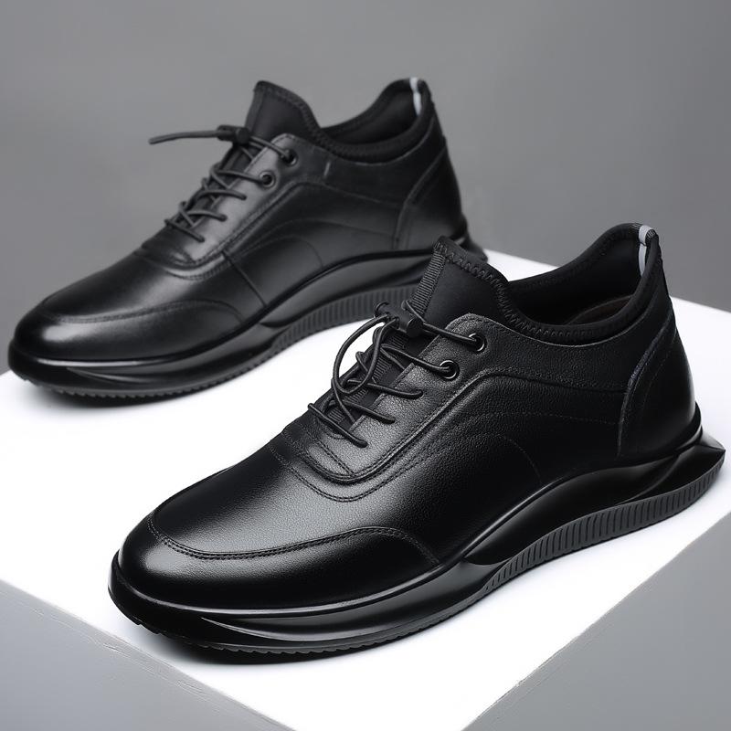 Модная Новая Мужская Обувь Повседневные Кроссовки Обувь из Натуральной Кожи Мужская Весенне-Осенняя Легкая Мягкая Подошва Противоскользящая Обувь для Ходьбы на Каждый День