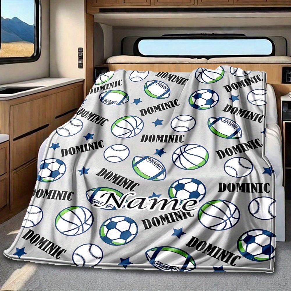 Dominic Sports Theme Blanket Personalized Name Soft Comfortable Stylish Blanket Car Blanket Perfect For Travel Camping Outdoor Home Suitable For All