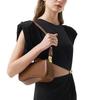 Women's Soft Structured Crossbody Bag - Vintage-Inspired Adjustable Shoulder Bag with Curved Silhouette for Casual Retro Outfits