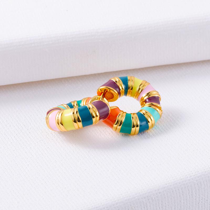 Минималистичные французские эмалевые серьги 2025: Высококлассные европейские и американские модные каффы и серьги-кольца